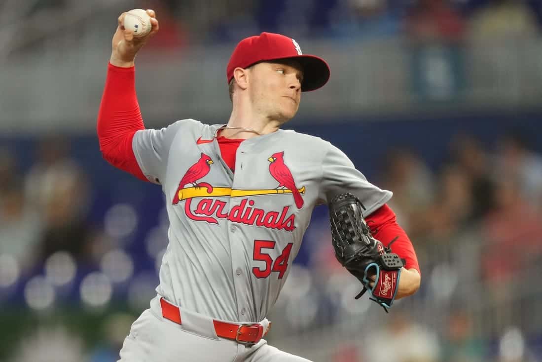 St. Louis Cardinal Pitching a Ball