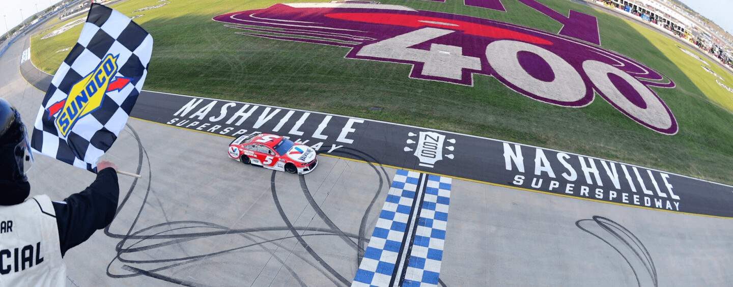 Nascar Car winning Ally 400