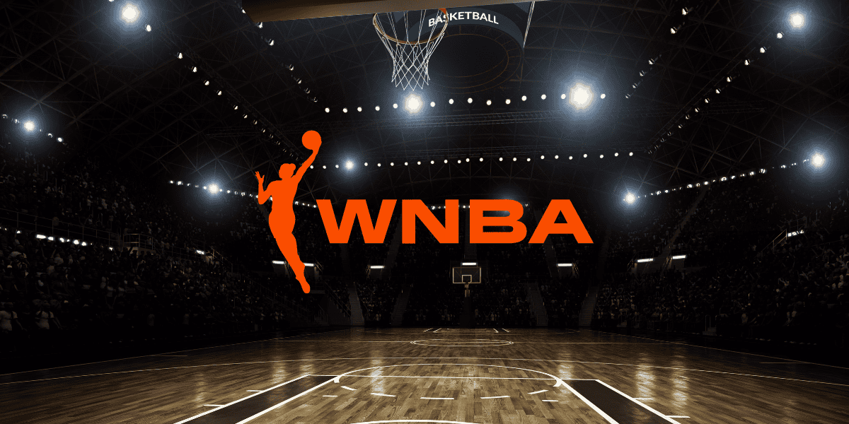 basketball arena with WNBA Championship Logo