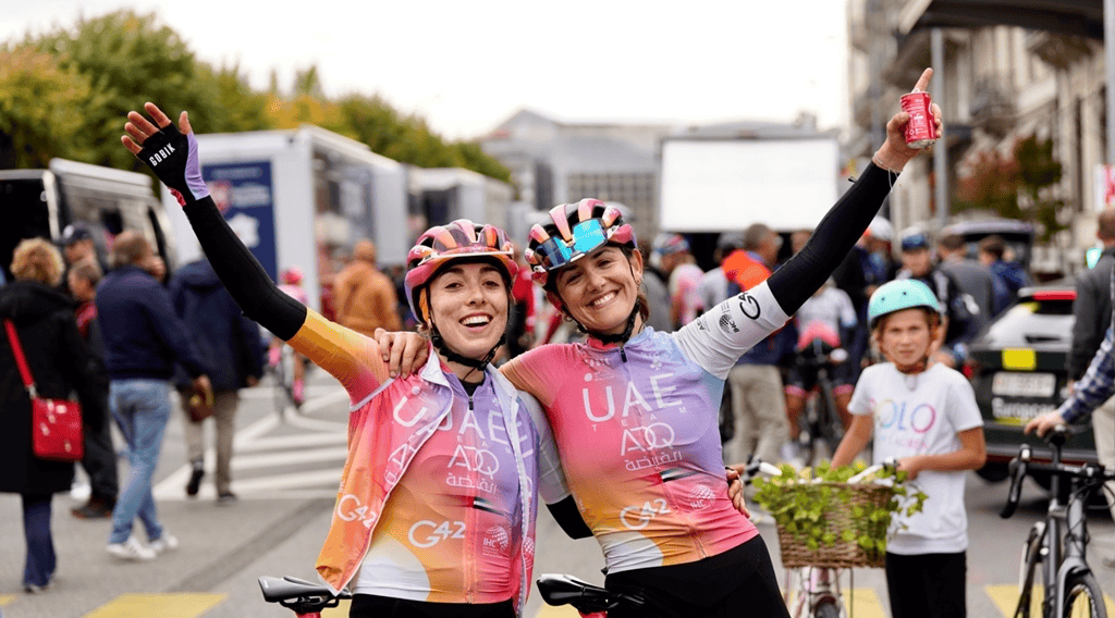 Women’s Cycling Road winners raising their hands