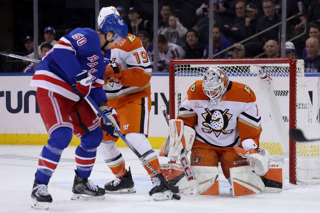 Ducks Goaltender Making a Save