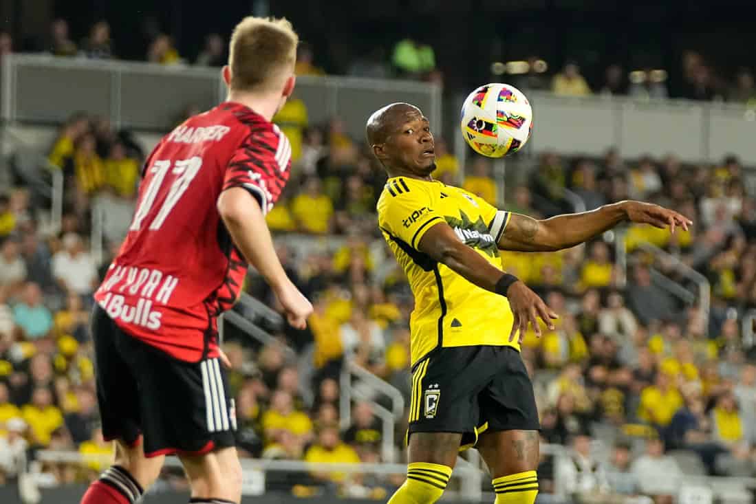 Columbus Player Controlling the ball