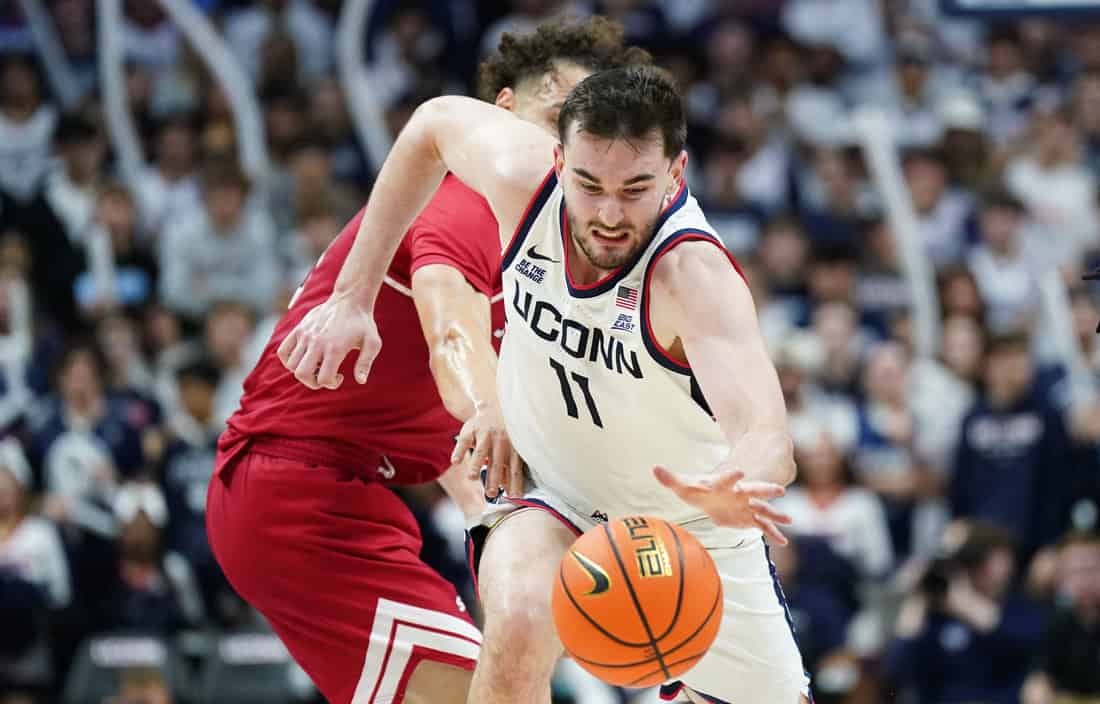 Uconn Player dribbling