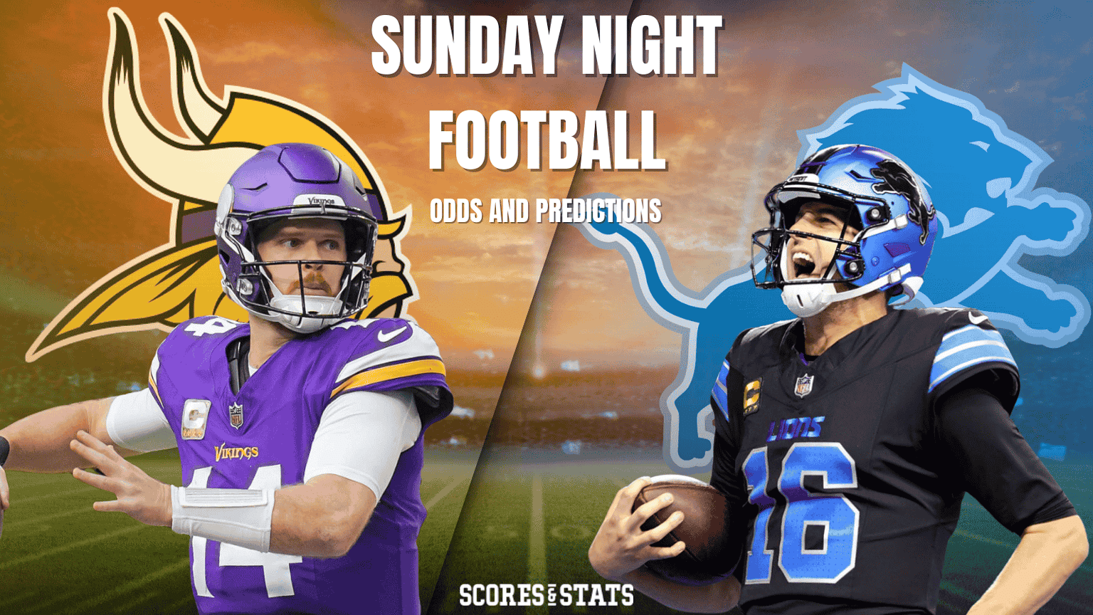 SUNDAY NIGHT FOOTBALL VIKINGS VS LIONS ODDS AND PREDICTIONS