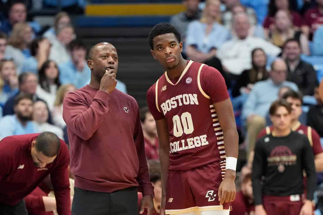 Boston college coach giving orders